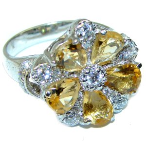 9.5 carat Citrine .925 Sterling Silver handmade Ring s. 8