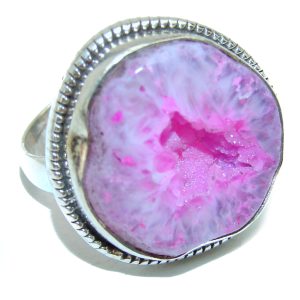 Amazing Crystal Druzy Sterling Silver Ring s. 7 1/2