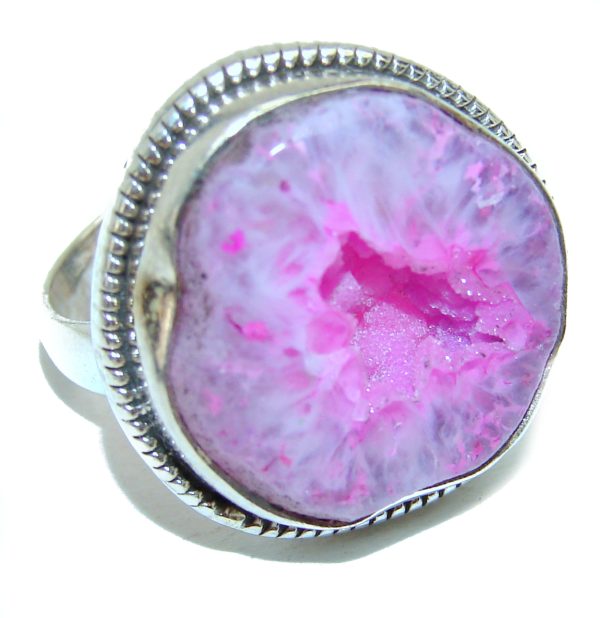 Amazing Crystal Druzy Sterling Silver Ring s. 7 1/2