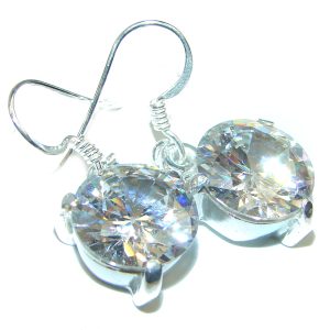 Amazing authentic White Topaz .925 Sterling Silver earrings