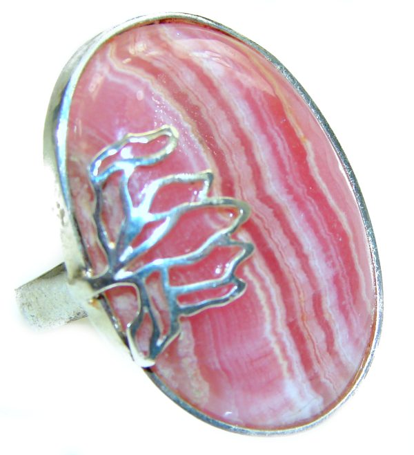 Argentinian Rhodochrosite .925 Sterling Silver handmade ring size 8