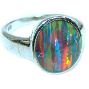 Australian Doublet Opal .925 Sterling Silver handcrafted ring size 6