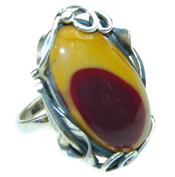 Australian Mookaite .925 Sterling Silver Ring size 8 adjustable