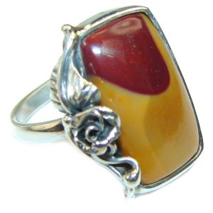 Australian Mookaite .925 Sterling Silver Ring size 9 adjustable