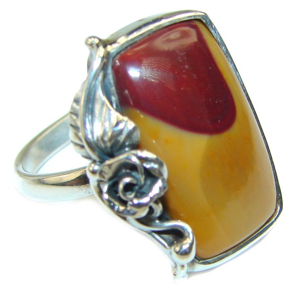 Australian Mookaite .925 Sterling Silver Ring size 9 adjustable