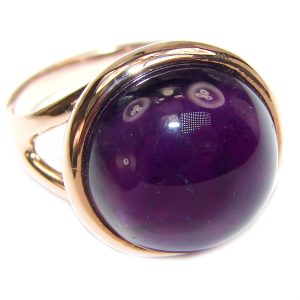 Authentic 25ctw Amethyst rose gold over .925 Sterling Silver brilliantly handcrafted ring s. 6 3/4