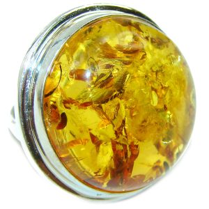 Authentic Baltic Amber .925 Sterling Silver handcrafted ring; s. 7 1/4