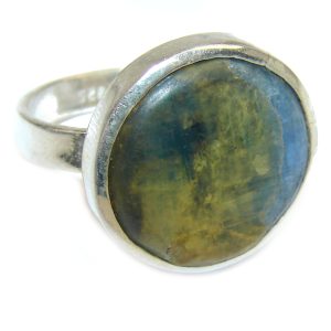 Authentic Blue Kyanite .925 Sterling Silver handmade Ring s. 8