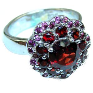 Authentic Garnet .925 Sterling Silver Ring size 8 3/4