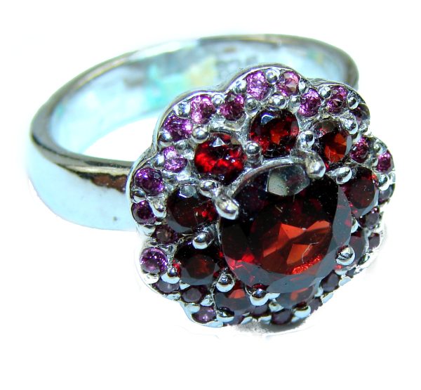 Authentic Garnet .925 Sterling Silver Ring size 8 3/4