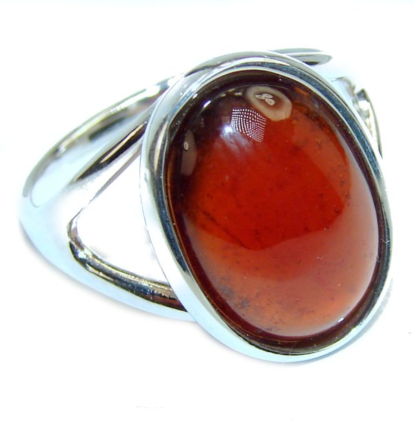 Authentic Garnet .925 Sterling Silver handmade Ring s. 8 1/4