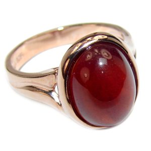 Authentic Garnet 18K Gold over .925 Sterling Silver handmade Ring s. 6