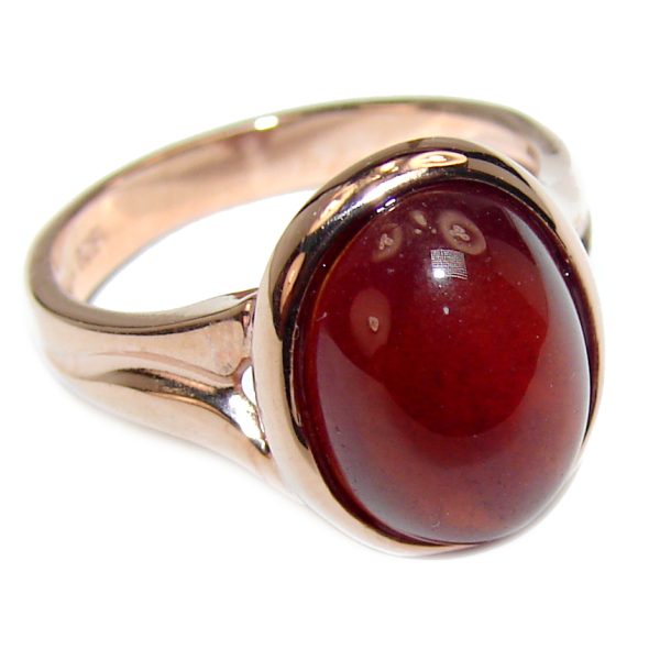 Authentic Garnet 18K Gold over .925 Sterling Silver handmade Ring s. 6