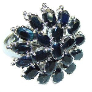 Authentic Sapphire .925 Sterling Silver Statement Ring size 6