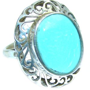 Authentic Sleeping Beauty Turquoise .925 Sterling Silver ring; s. 7