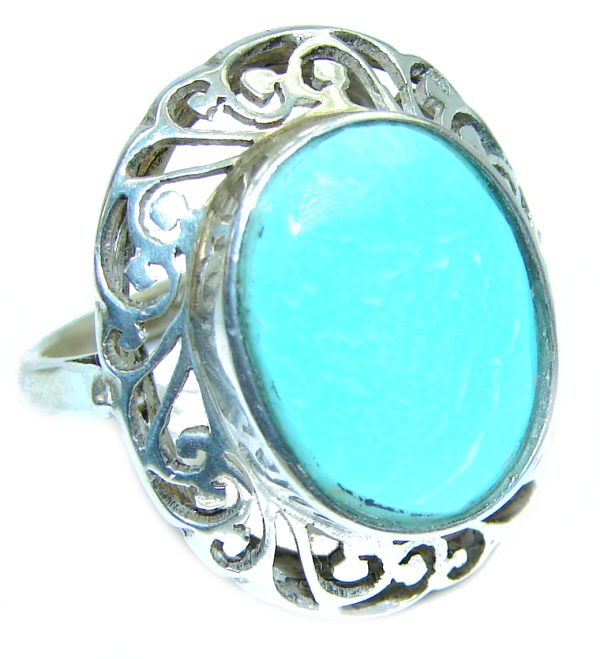 Authentic Sleeping Beauty Turquoise .925 Sterling Silver ring; s. 7