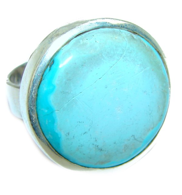 Authentic Turquoise .925 Sterling Silver ring; s. 7 3/4