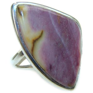 BOHO STYLE Genuine Imperial Jasper .925 Sterling Silver handcrafted ring s. 8 1/2