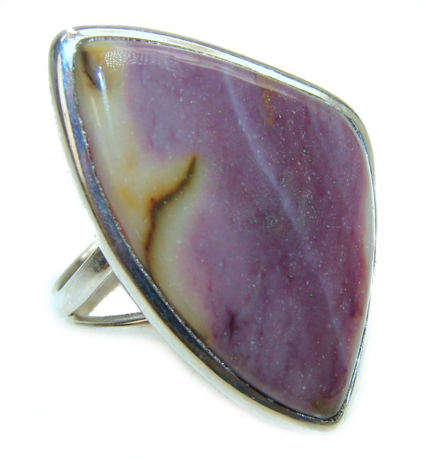 BOHO STYLE Genuine Imperial Jasper .925 Sterling Silver handcrafted ring s. 8 1/2