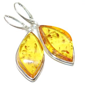 Baltic Polish Amber .925 Sterling Silver Earrings