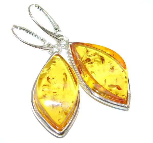 Baltic Polish Amber .925 Sterling Silver Earrings