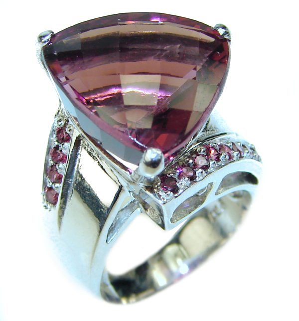 Beautiful Raspberry Topaz .925 Sterling Silver Ring size 6