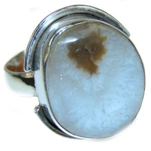 Beautiful Simplicity Scentic Montana Agate .925 Sterling Silver Ring s. 9