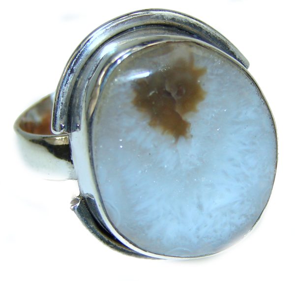 Beautiful Simplicity Scentic Montana Agate .925 Sterling Silver Ring s. 9