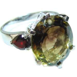 Beautiful Smoky Topaz .925 Sterling Silver Ring size 8