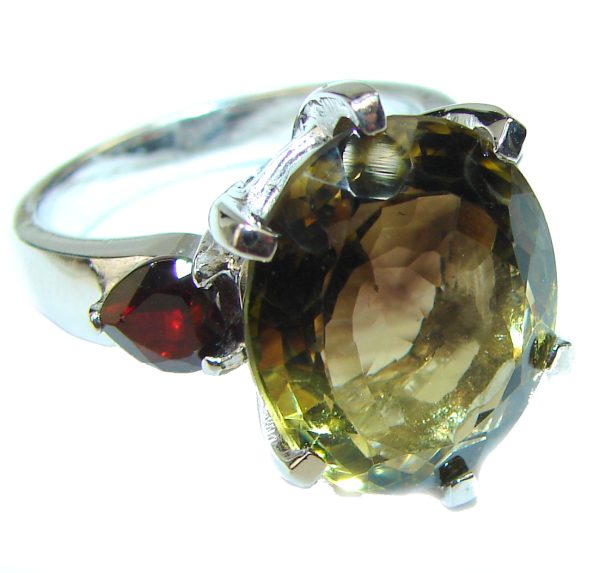 Beautiful Smoky Topaz .925 Sterling Silver Ring size 8