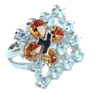 Best quality Golden Quartz .925 Sterling Silver handcrafted Ring Size 7