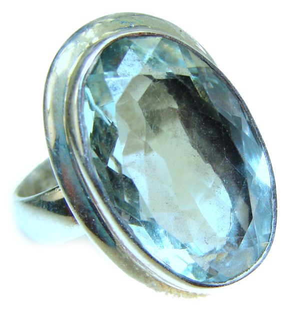 Best quality Green Amethyst .925 Sterling Silver handcrafted Ring Size 7