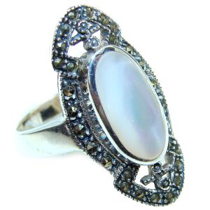 Blister Pearl .925 Sterling Silver handmade ring size 9