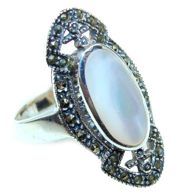 Blister Pearl .925 Sterling Silver handmade ring size 9