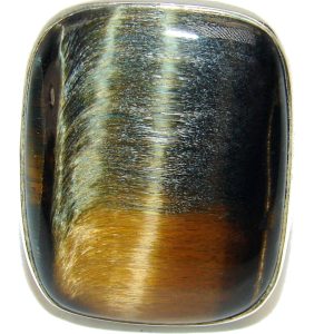 Bold Silky Golden Tigers Eye .925 Sterling Silver handmade ring s. 8