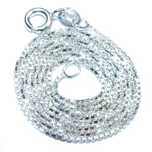 Box design Sterling Silver Chain 20'' long, 3 mm wide