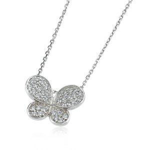 Butterfly Necklace with Cubic Zirconia in Sterling Silver