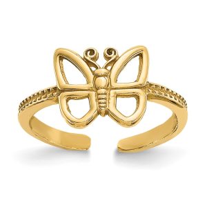 Butterfly Toe 1mm Ring in 14 Karat Gold