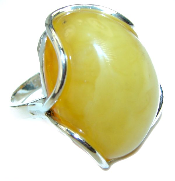 Butterscotch Amber .925 Sterling Silver handcrafted Ring s. 7