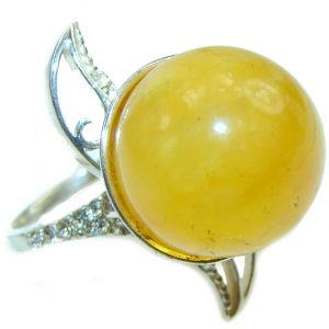 Butterscotch Amber .925 Sterling Silver handcrafted Ring s. 8