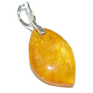 Butterscotch Baltic Amber .925 Sterling Silver handmade pendant