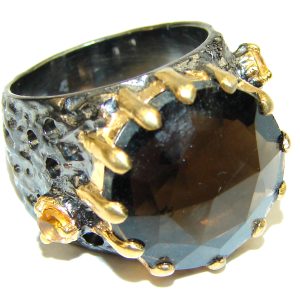 Carmen Champagne Smoky Topaz .925 Sterling Silver Ring size 6