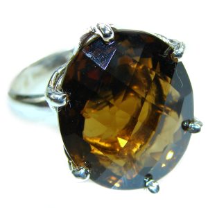 Carmen Champagne Smoky Topaz .925 Sterling Silver Ring size 6 3/4