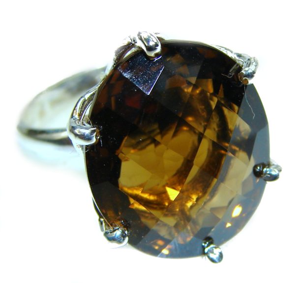 Carmen Champagne Smoky Topaz .925 Sterling Silver Ring size 6 3/4