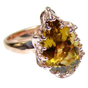 Carmen Champagne Smoky Topaz 14K Gold over .925 Sterling Silver Ring size 5 1/2