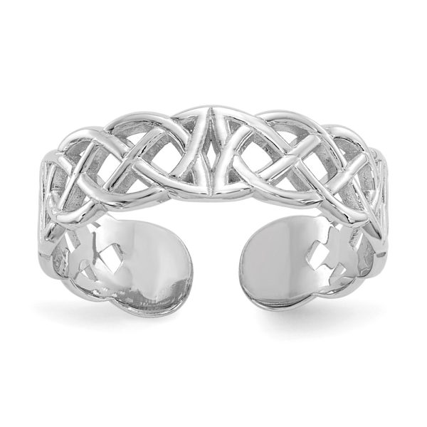 Celtic Knot Toe Ring in 14 Karat White Gold