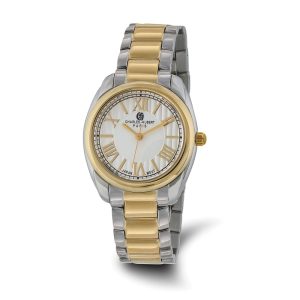 Charles Hubert Ladies 2-Tone Stainless Off-White Dial Watch