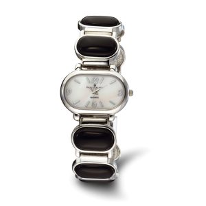 Charles Hubert Ladies Black Agate Bracelet 33x27mm Watch