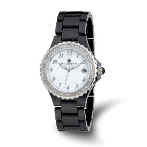 Charles Hubert Ladies Black Ceramic 38mm Watch