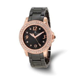 Charles Hubert Ladies Black Ceramic 40mm Watch